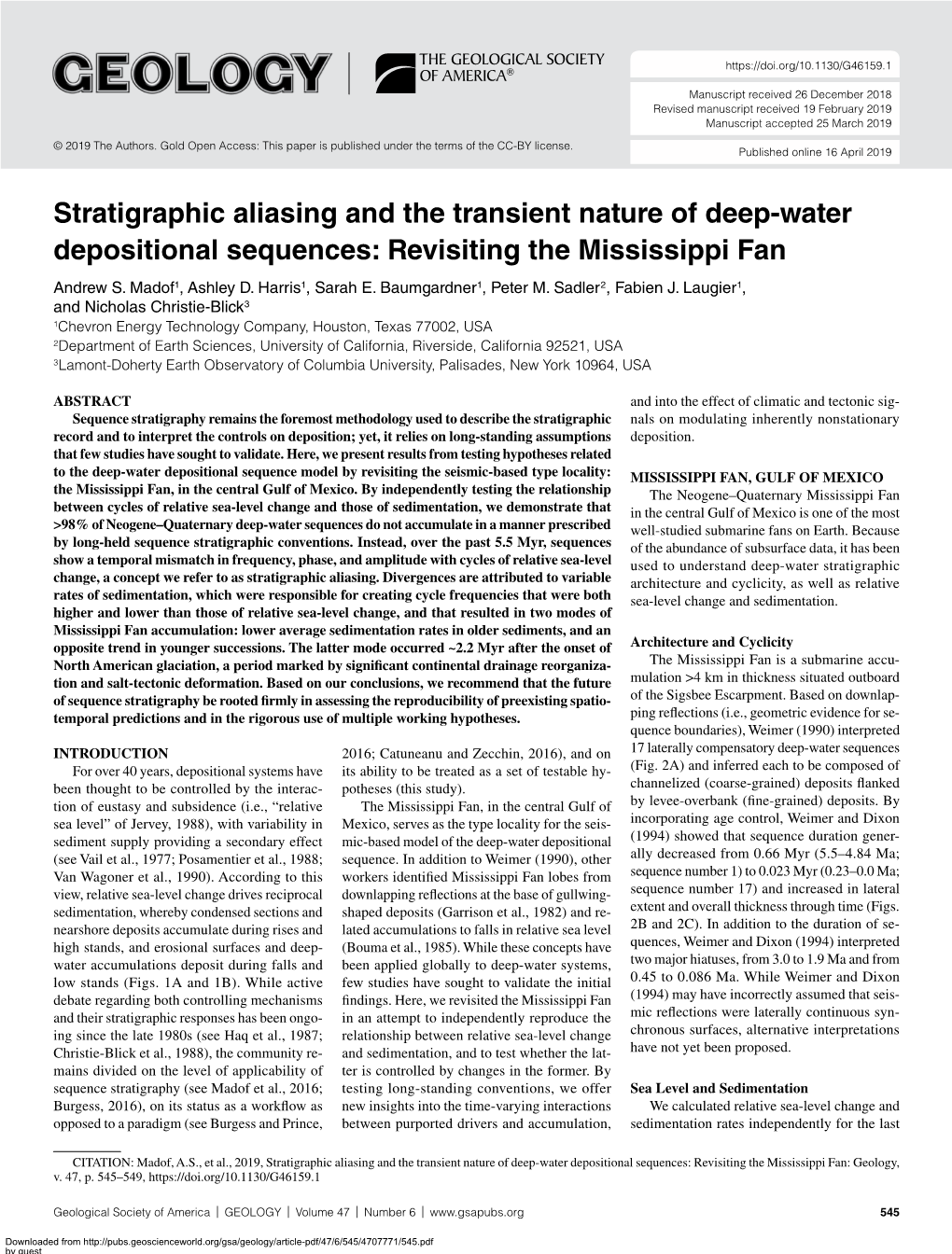 Stratigraphic Aliasing and the Transient Nature of Deep-Water Depositional Sequences: Revisiting the Mississippi Fan Andrew S