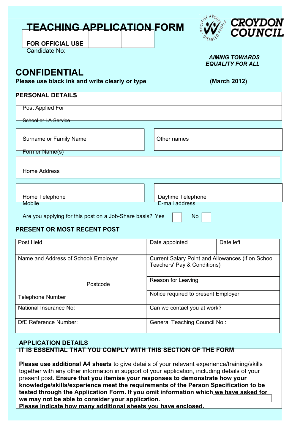 Job Application Form s8