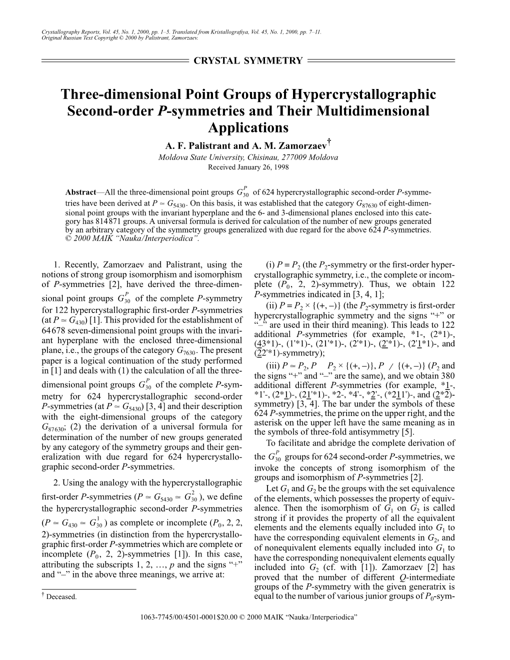 Three-Dimensional Point Groups of Hypercrystallographic Second-Order P-Symmetries and Their Multidimensional Applications A