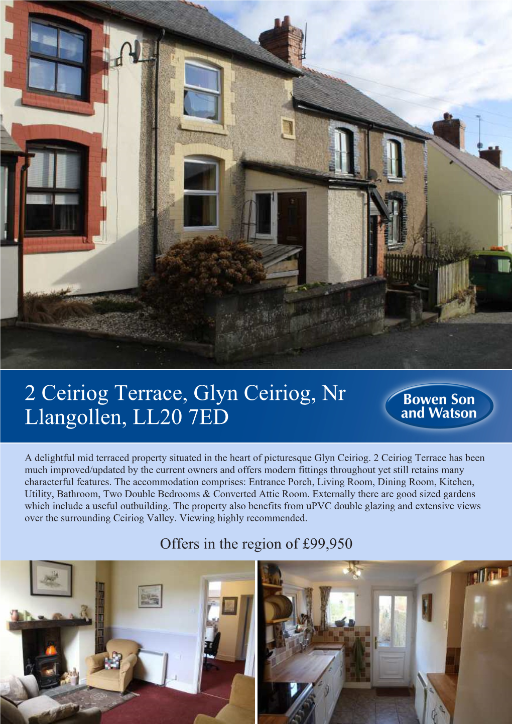 2 Ceiriog Terrace, Glyn Ceiriog, Nr Llangollen, LL20 7ED