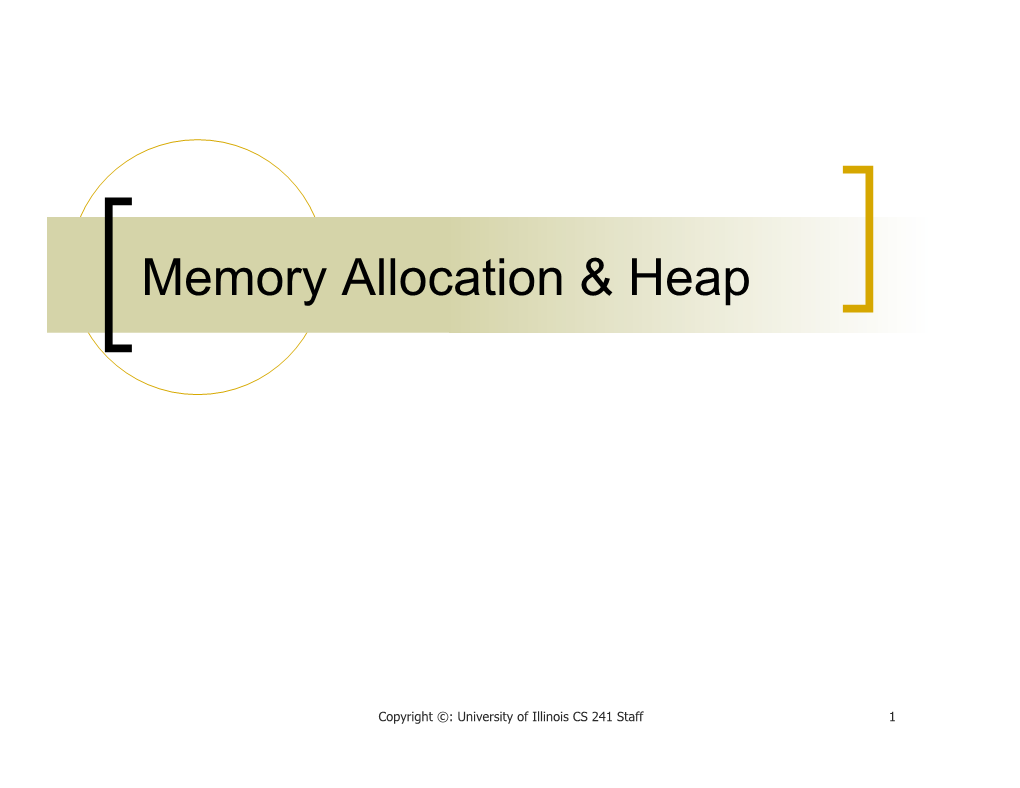 Memory Allocation & Heap