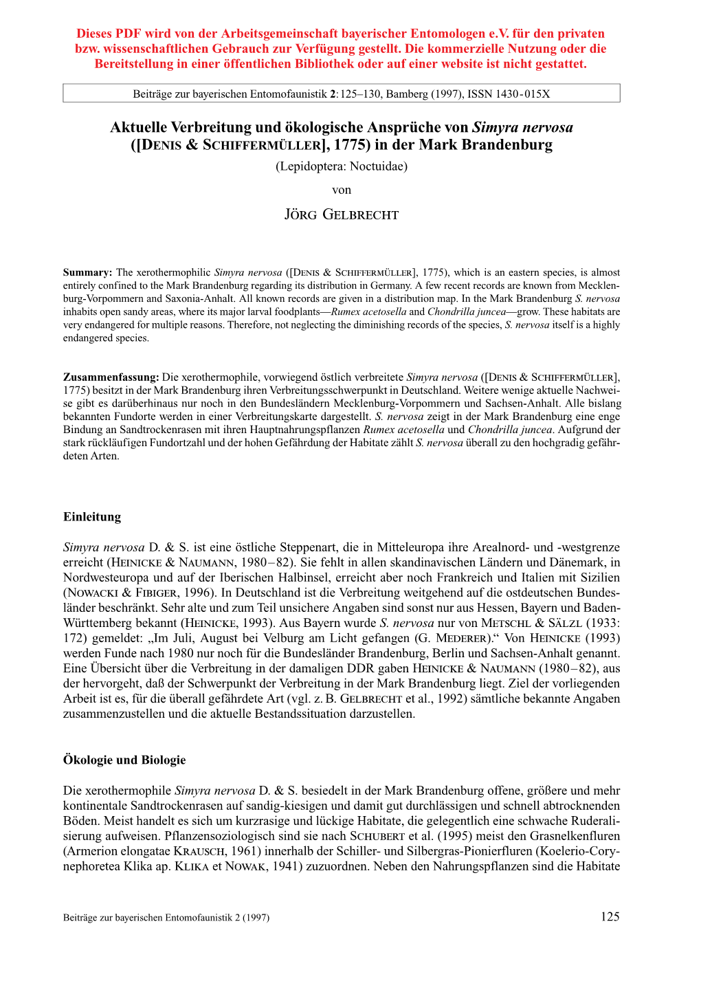 Beiträge Zur Bayerischen Entomofaunistik 2: 125–130, Bamberg (1997), ISSN 1430-015X