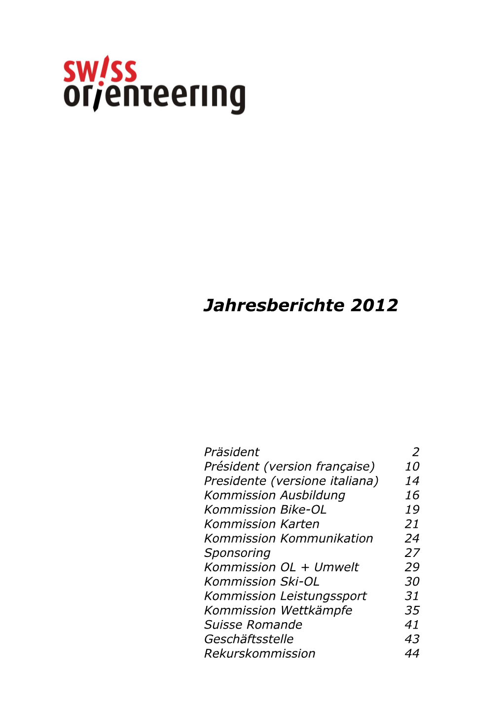 Jahresberichte 2012