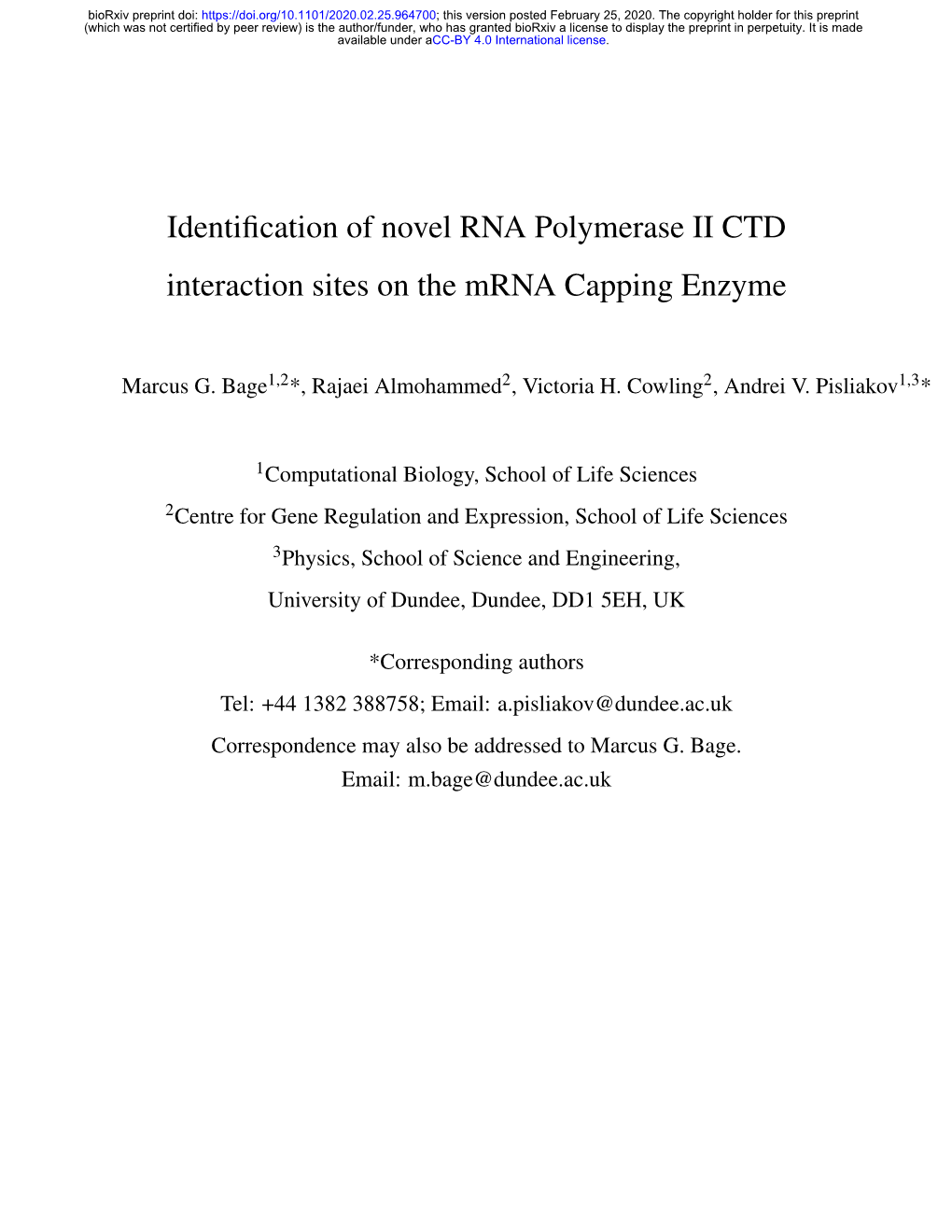 Identification of Novel RNA Polymerase II CTD