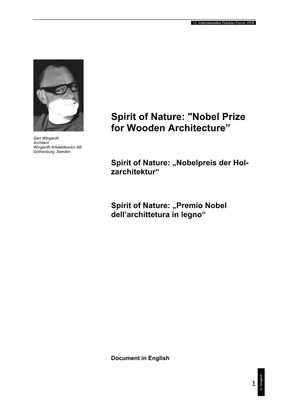 Spirit of Nature: 