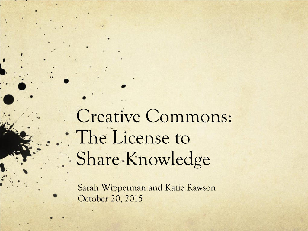 Creative Commons: a License to Share Knowledge