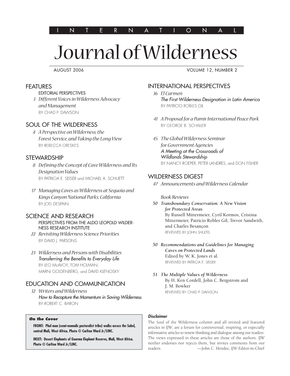 Journal of Wilderness
