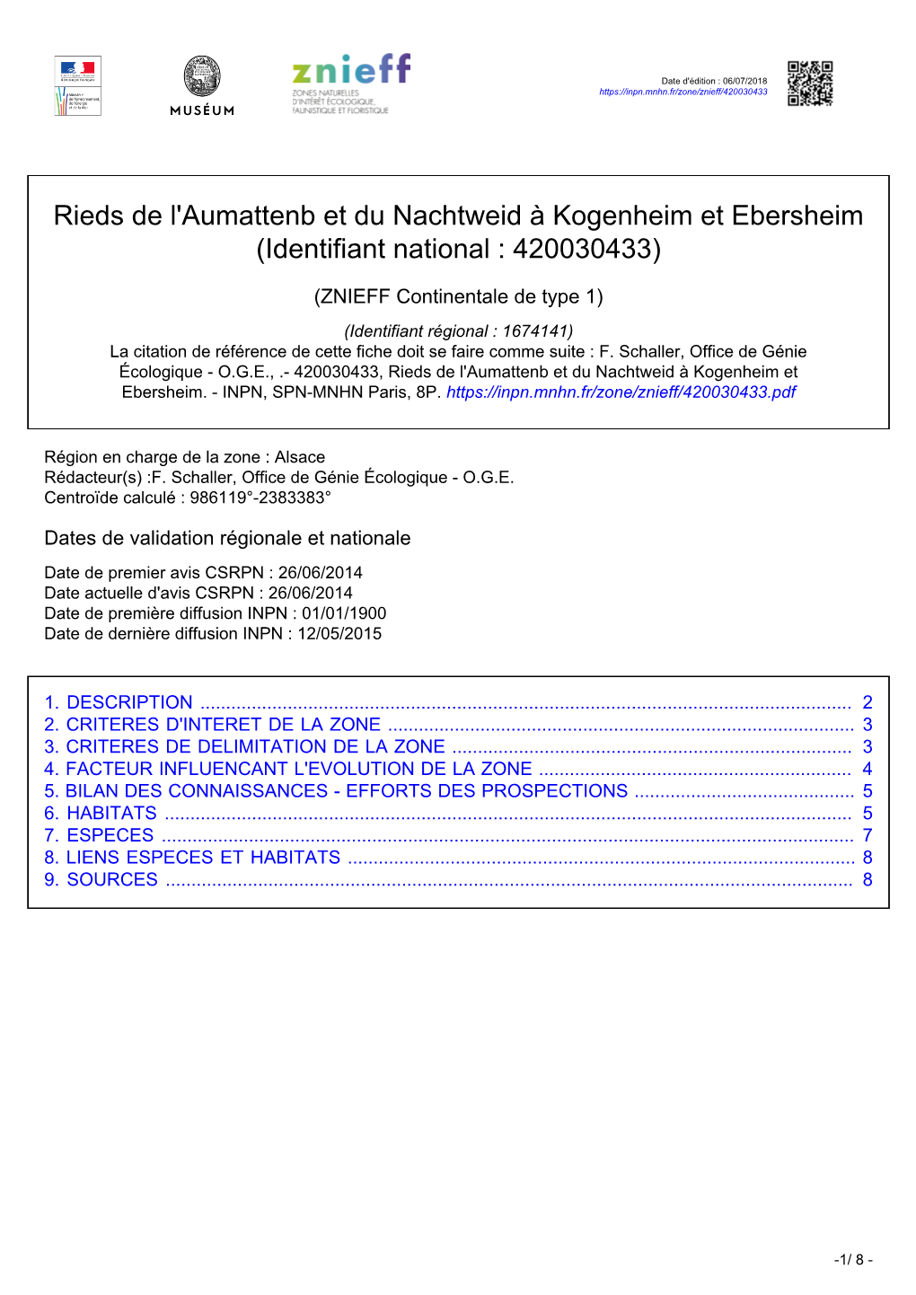 Rieds De L'aumattenb Et Du Nachtweid À Kogenheim Et Ebersheim (Identifiant National : 420030433)