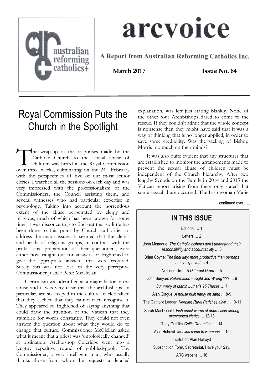 Royal Commission Puts the Church in the Spotlight