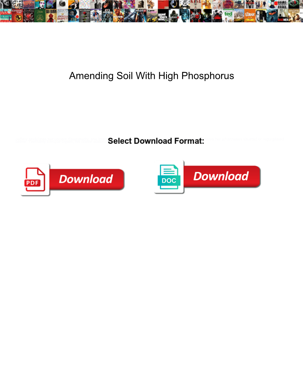 Amending Soil with High Phosphorus