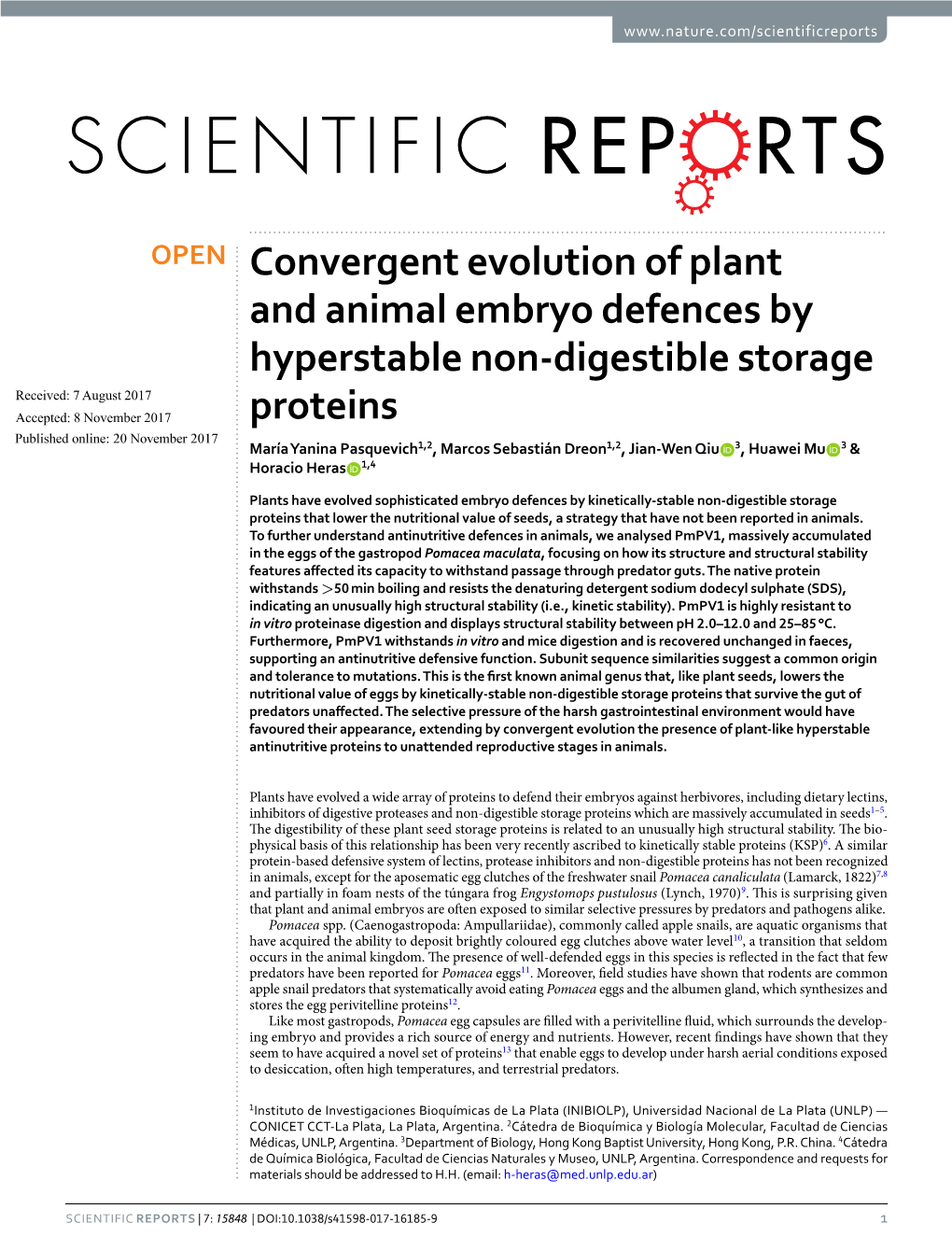 Convergent Evolution of Plant and Animal Embryo Defences