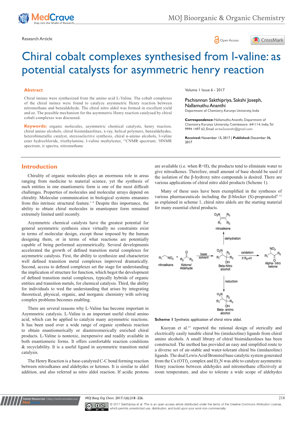 As Potential Catalysts for Asymmetric Henry Reaction