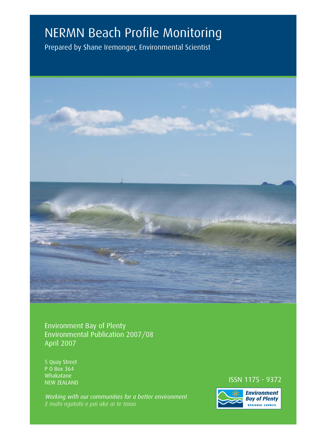 NERMN Beach Profile Monitoring Environmental Publication 2007/08 Ii Environment Bay of Plenty