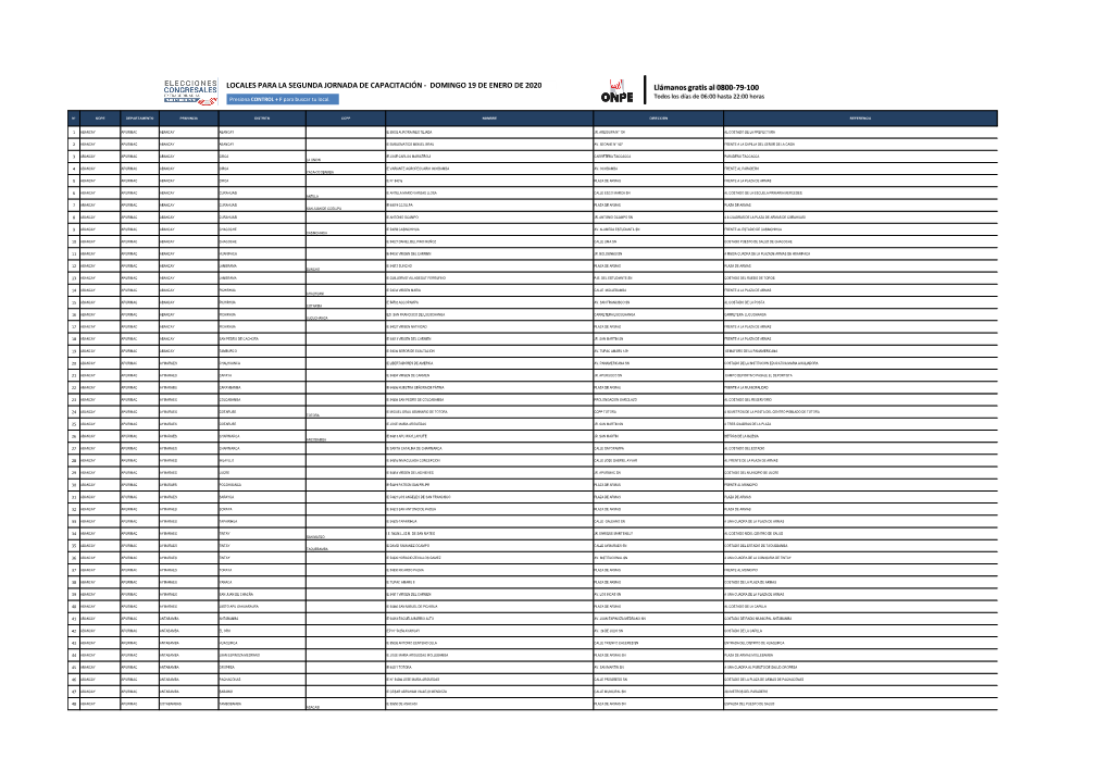 Llámanos Gratis Al 0800-79-100 LOCALES PARA LA SEGUNDA