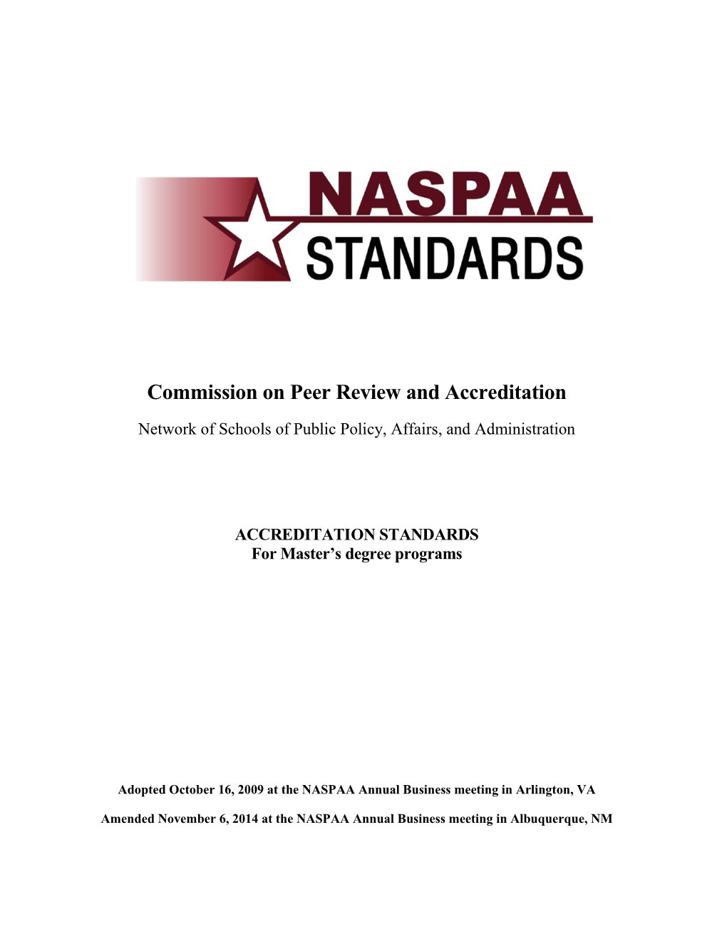 NASPAA Accreditation Standards