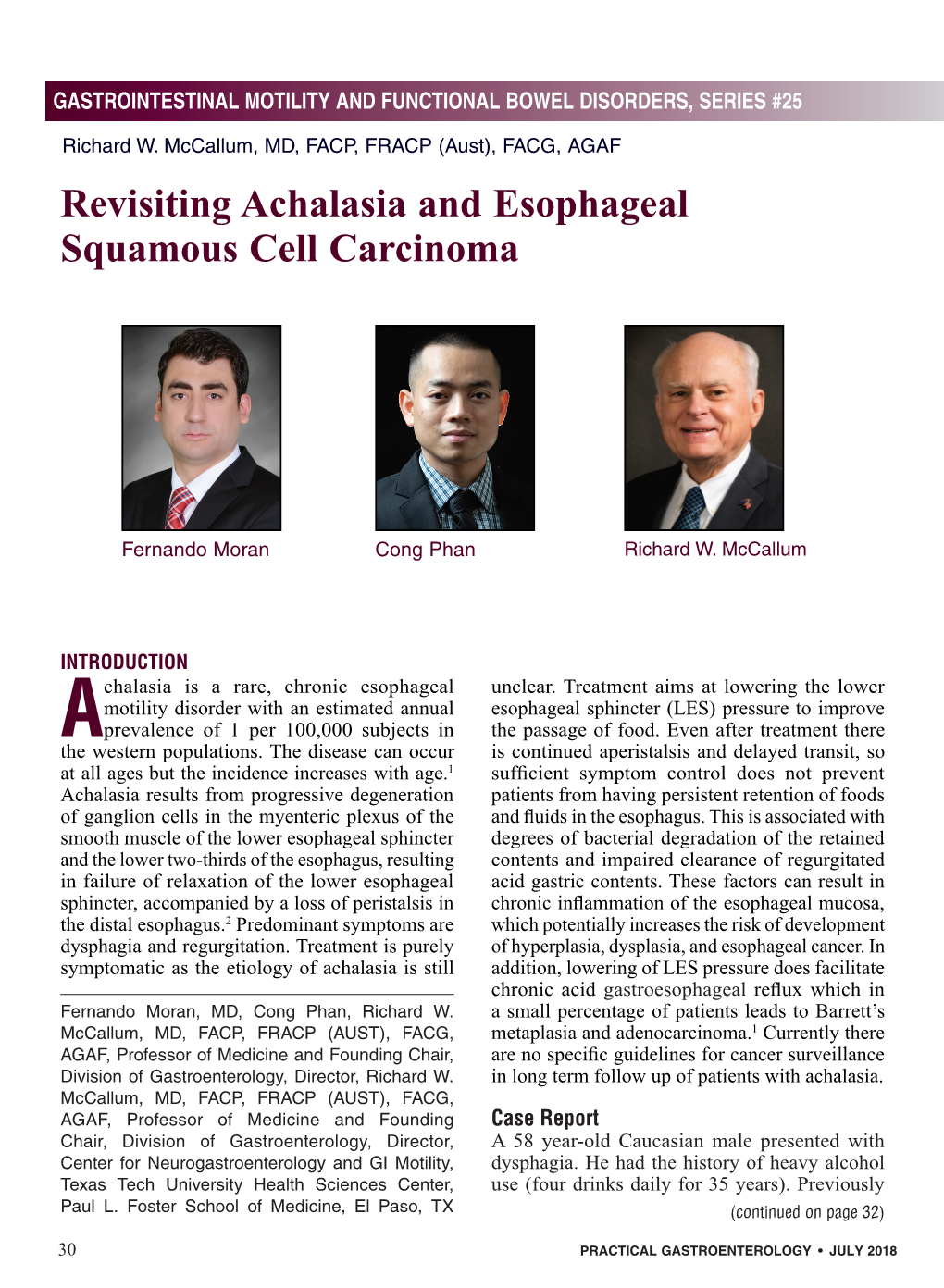 Revisiting Achalasia and Esophageal Squamous Cell Carcinoma