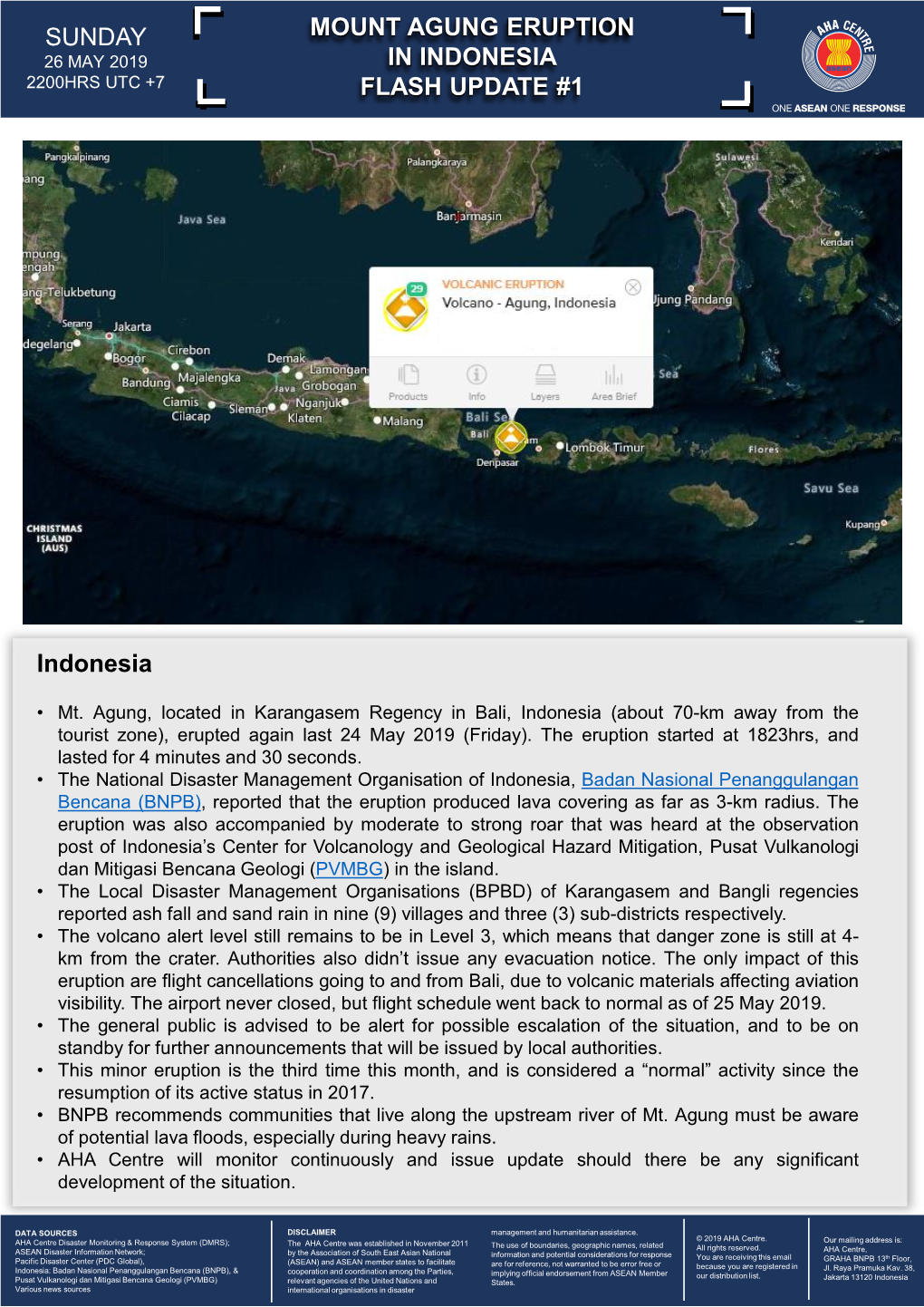 Mount Agung Eruption in Indonesia Flash Update #1