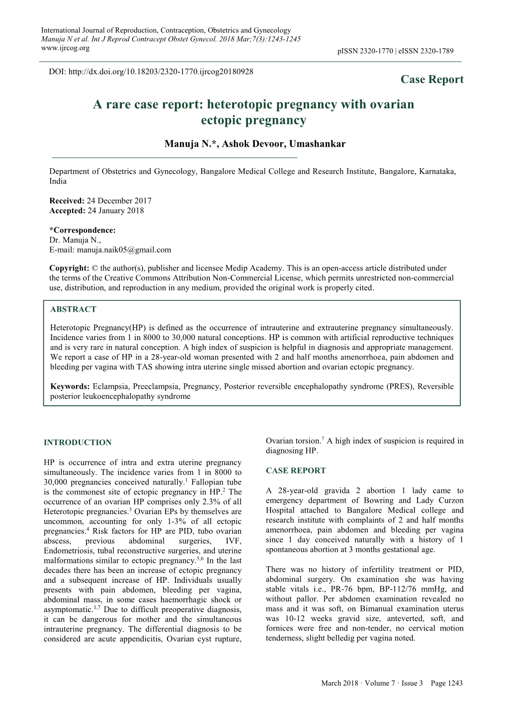 A Rare Case Report: Heterotopic Pregnancy with Ovarian Ectopic Pregnancy