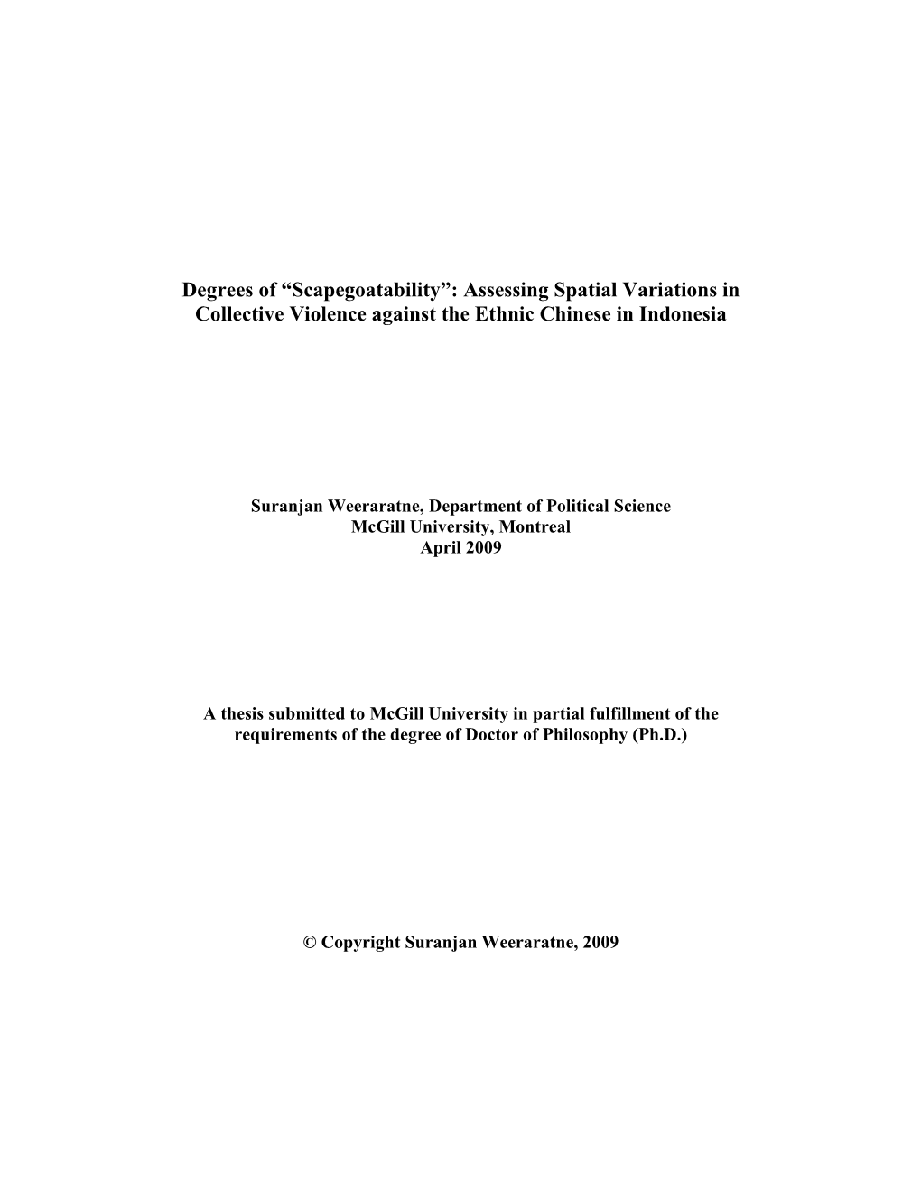 “Scapegoatability”: Assessing Spatial Variations in Collective Violence Against the Ethnic Chinese in Indonesia