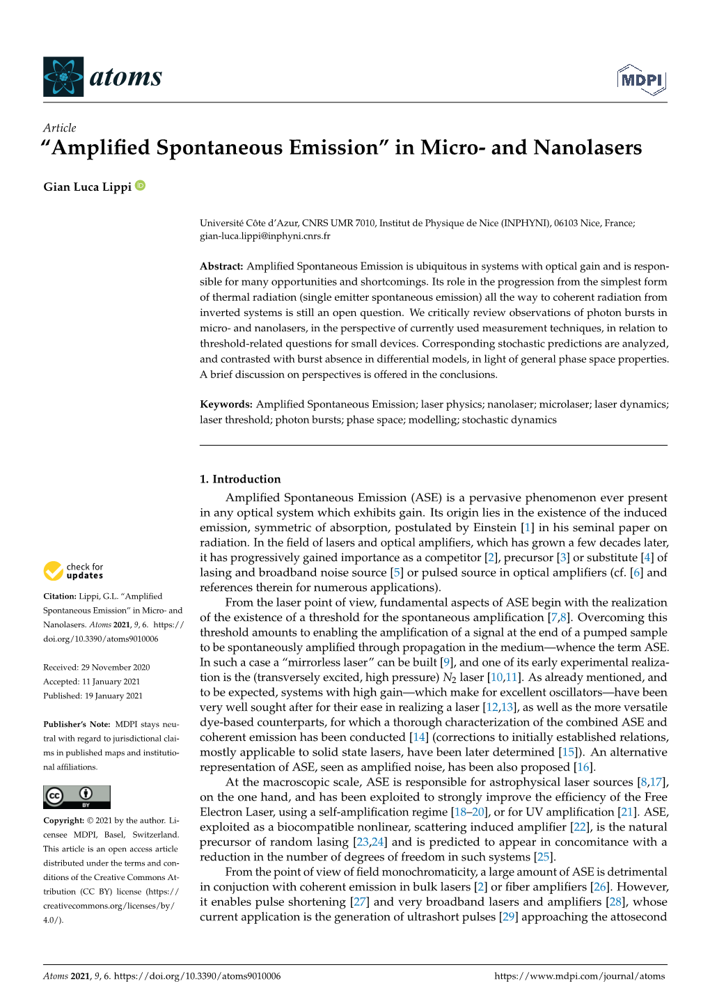 Amplified Spontaneous Emission