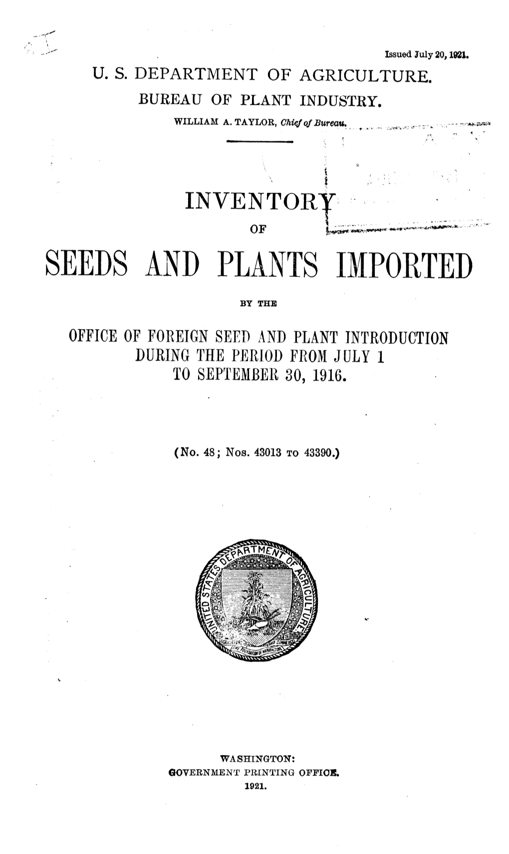 Seeds and Plants Imported