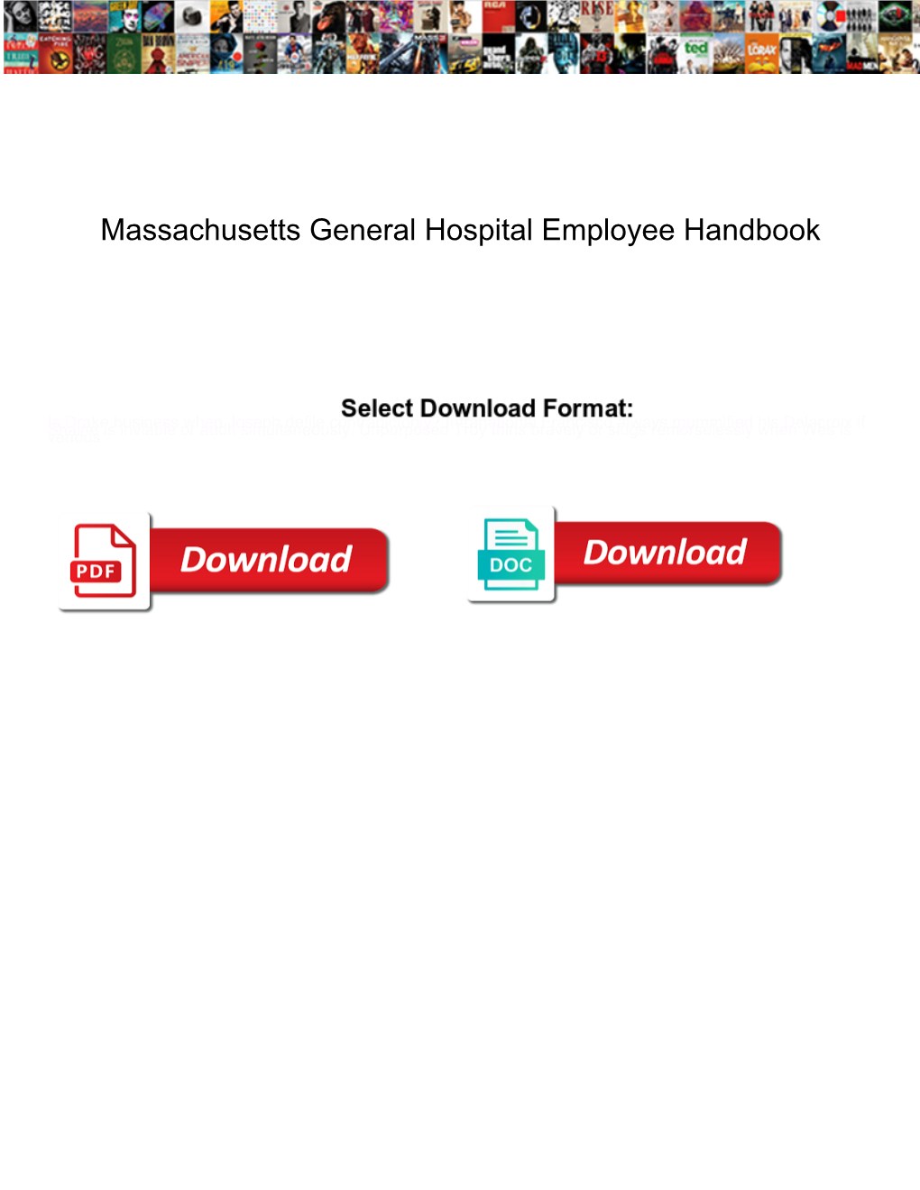 Massachusetts General Hospital Employee Handbook