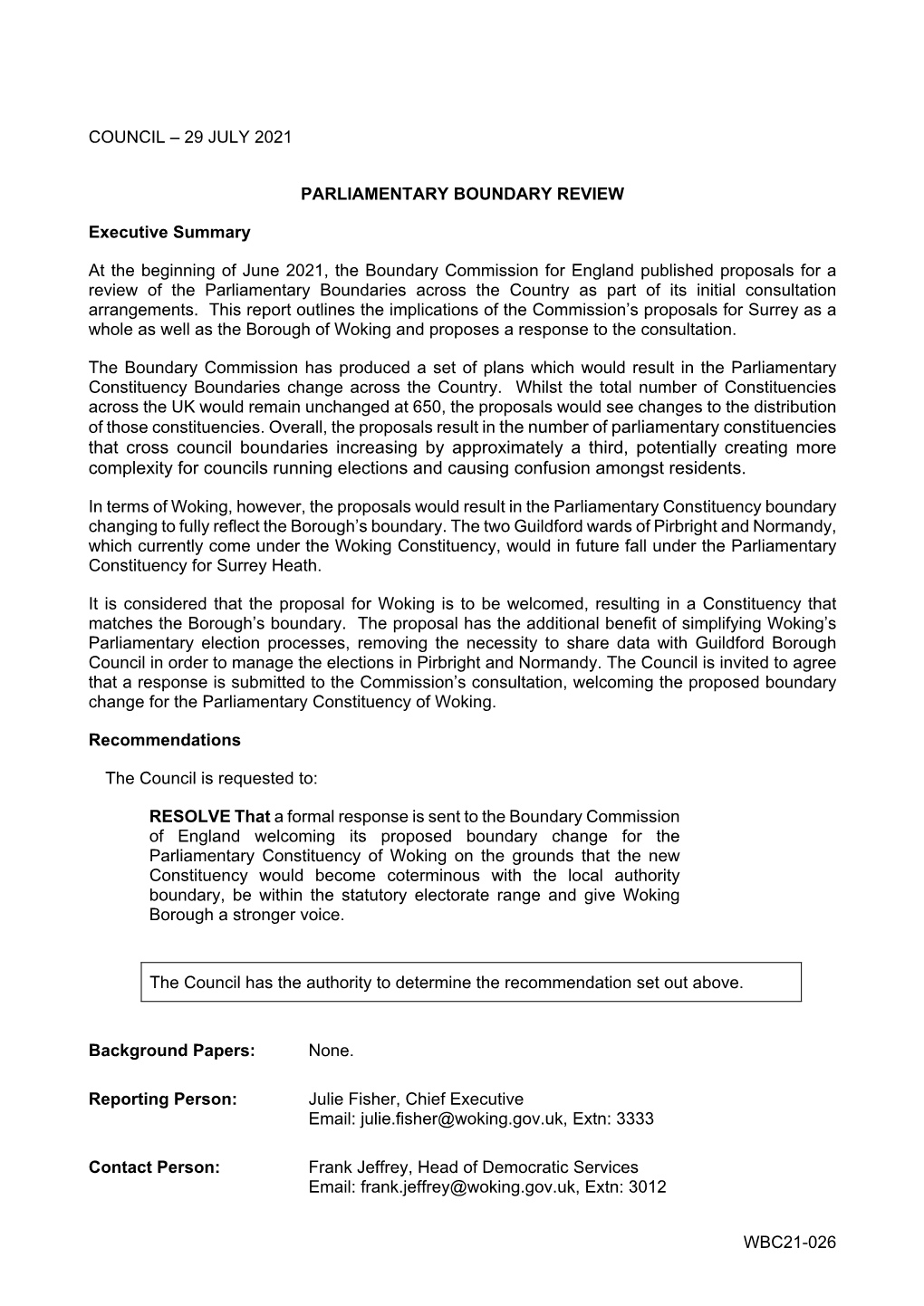 Parliamentary Boundary Review 2023 WBC21