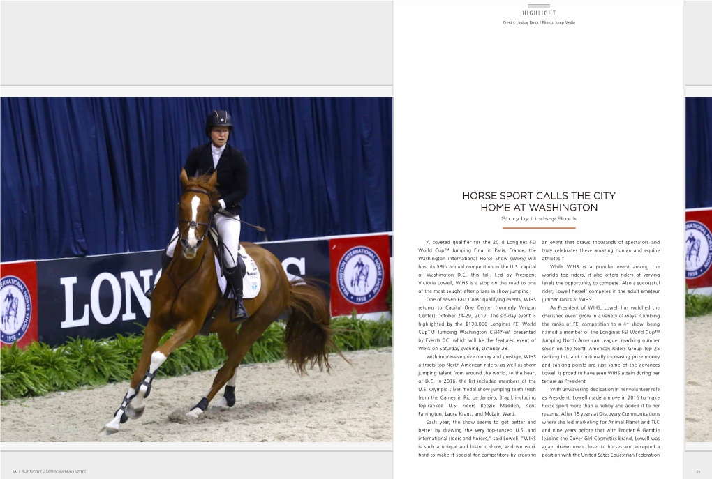 Horse Sport Calls the City Home at Washington Story by Lindsay Brock