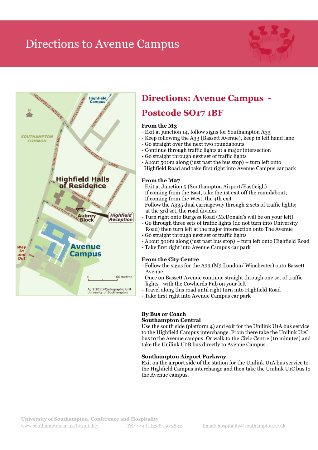 Directions to Avenue Campus