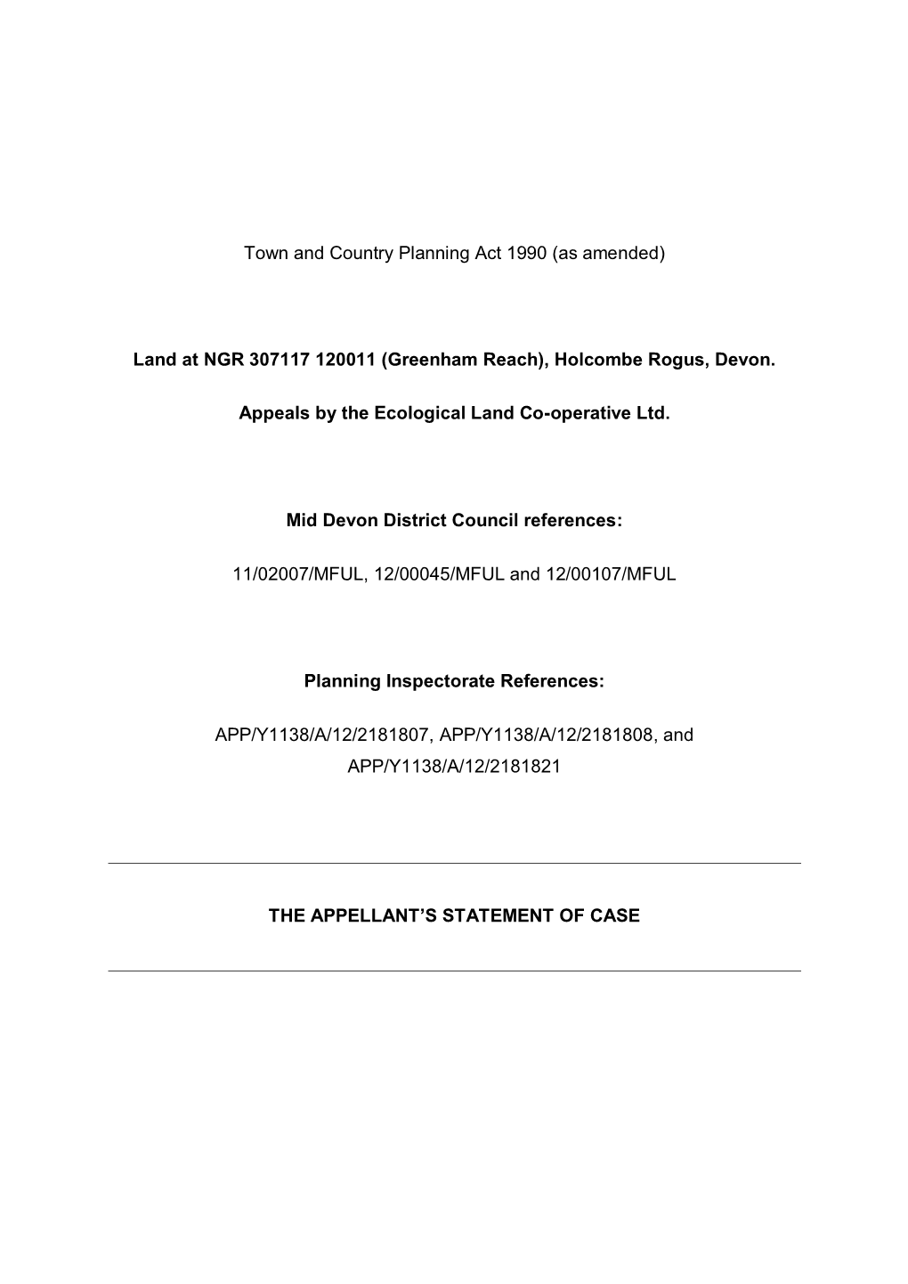 Town and Country Planning Act 1990 (As Amended)