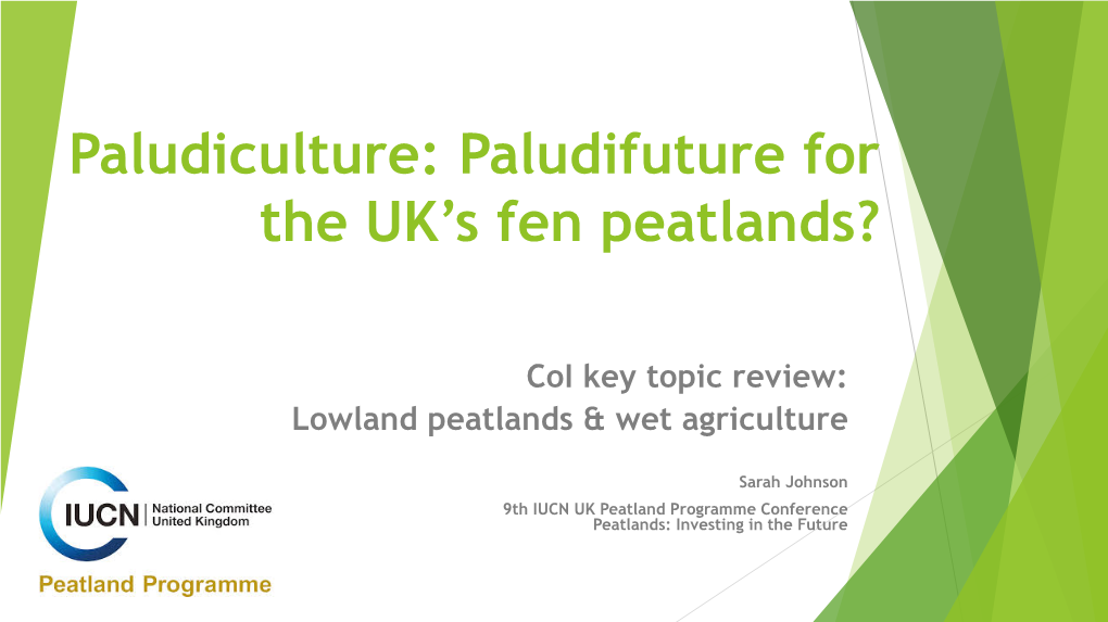 Paludiculture: Paludifuture for the UK’S Fen Peatlands?
