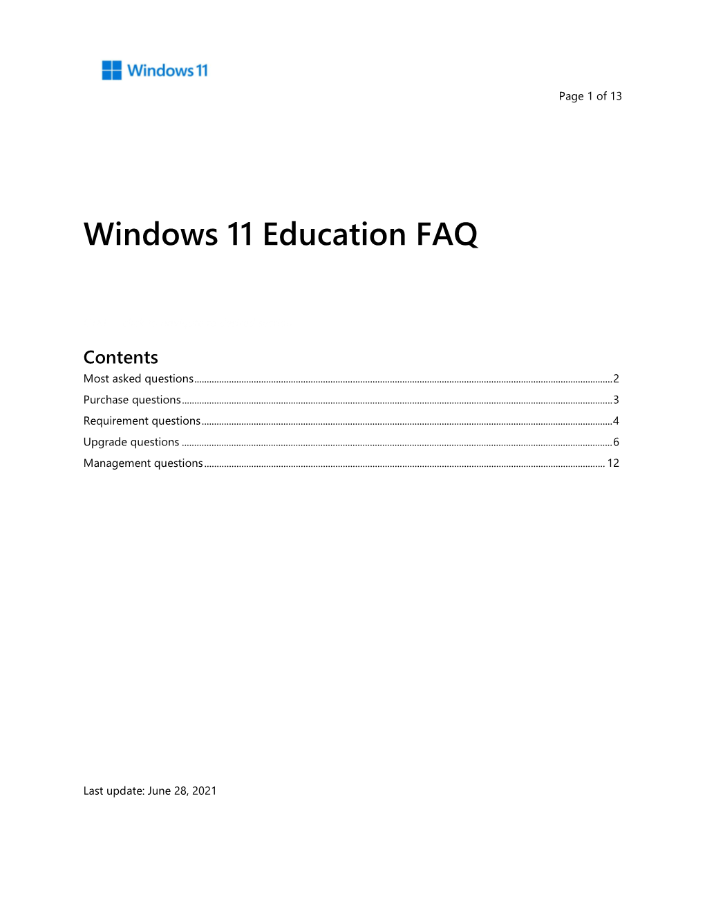 Windows 11 Education FAQ