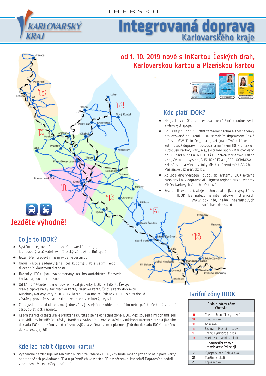 Kde Platí IDOK? ­ Na Jízdenky IDOK Lze Cestovat Ve Většině Autobusových a Vlakových Spojů