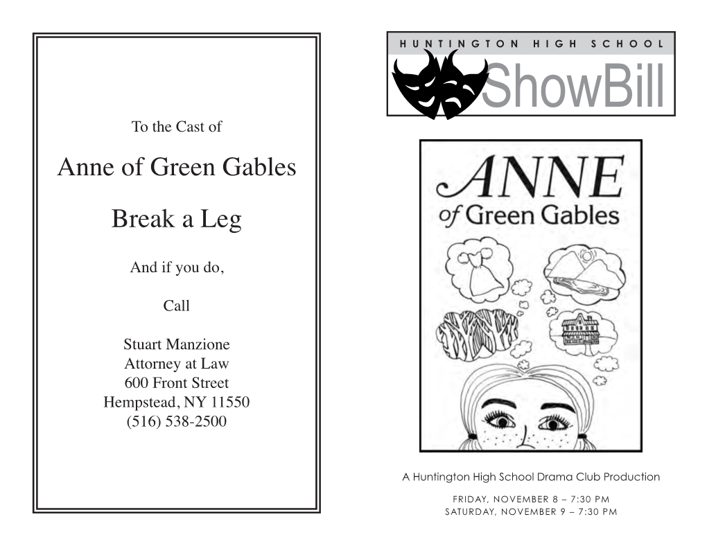 Anne of Green Gables Break a Leg