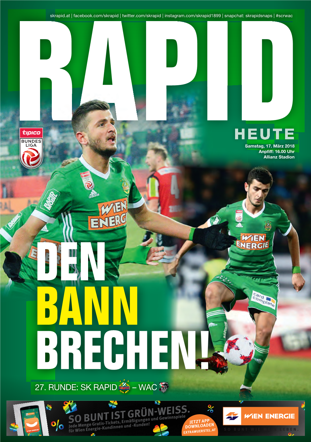 27. Runde: Sk Rapid – Wac