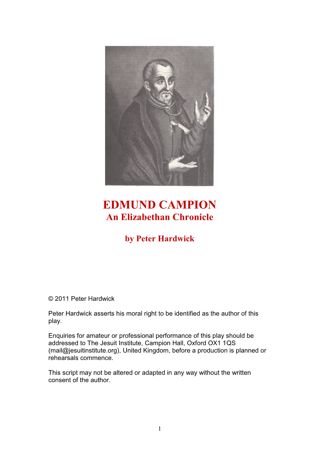 EDMUND CAMPION an Elizabethan Chronicle