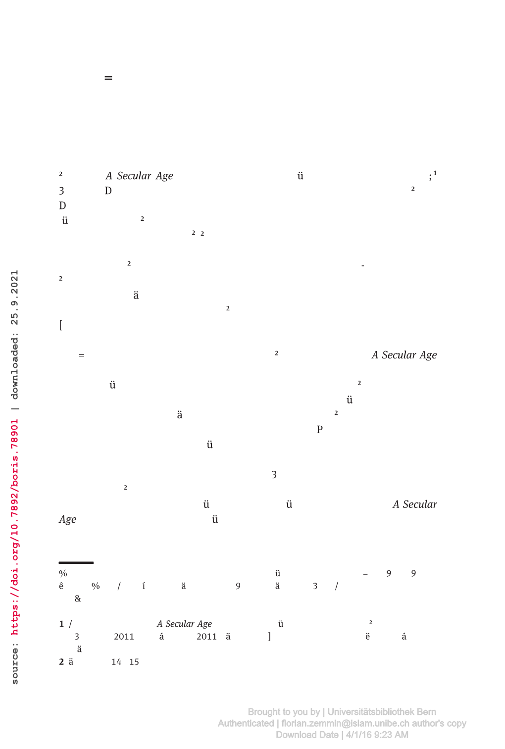 A Secular Age and Islamic Modernism