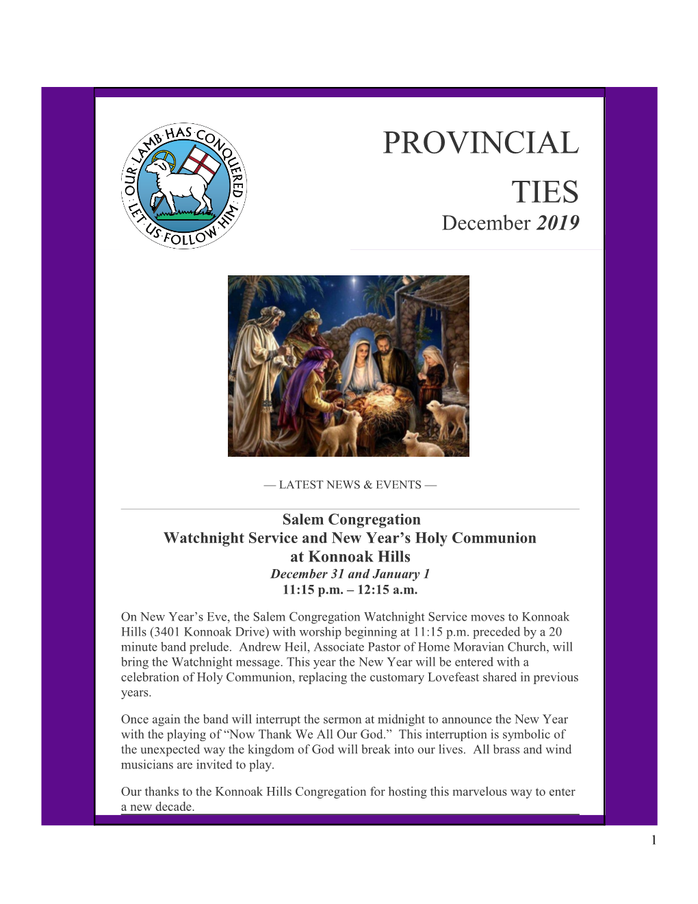 PROVINCIAL Ties – December 2019