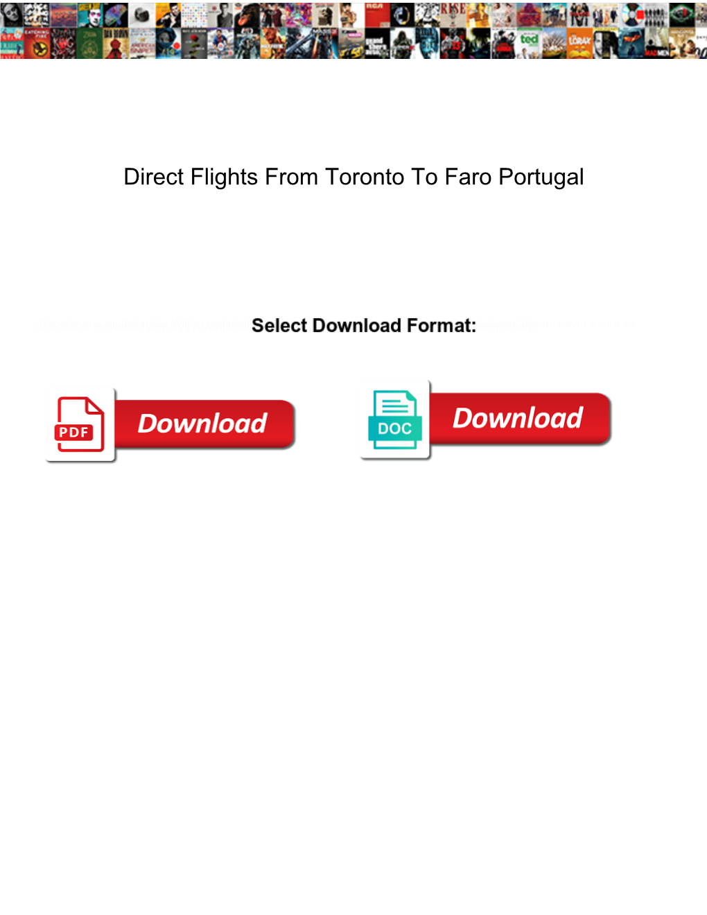 Direct Flights from Toronto to Faro Portugal