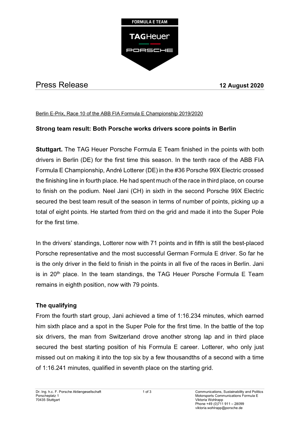 Press Release 12 August 2020