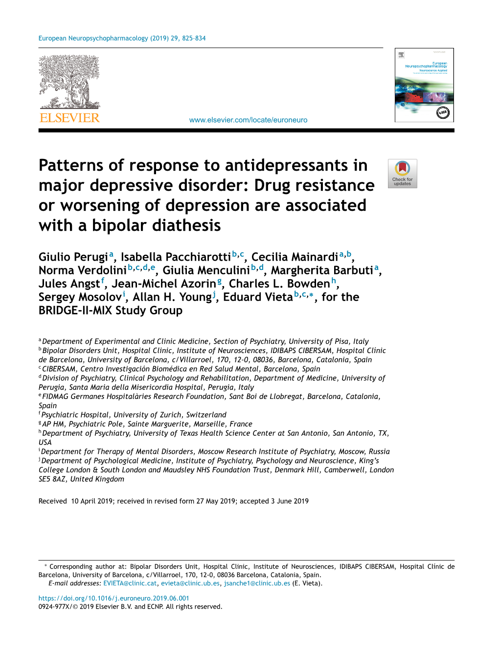 Patterns of Response to Antidepressants in Major Depressive Disorder: Drug Resistance Or Worsening of Depression Are Associated with a Bipolar Diathesis