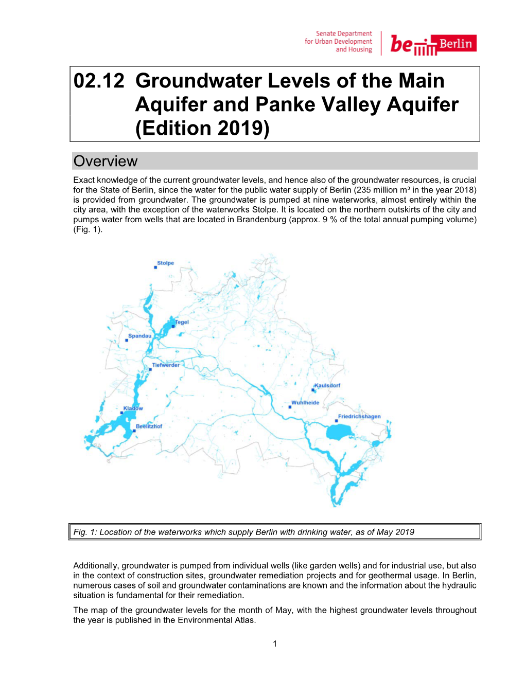 02.12 Groundwater Levels of the Main Aquifer and Panke