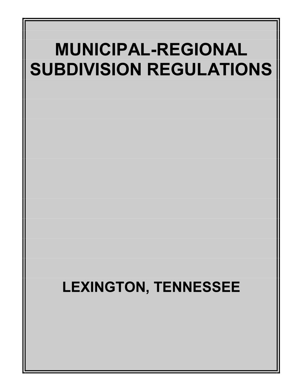 Subdivision Regulations