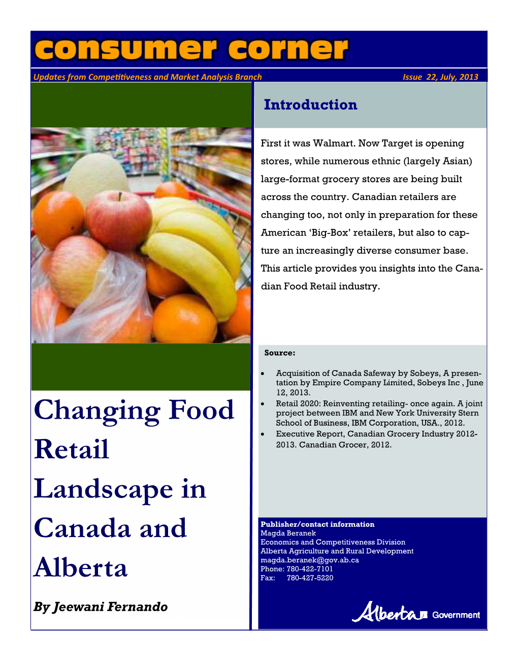 Changing Food Retail Landscape in Canada and Alberta