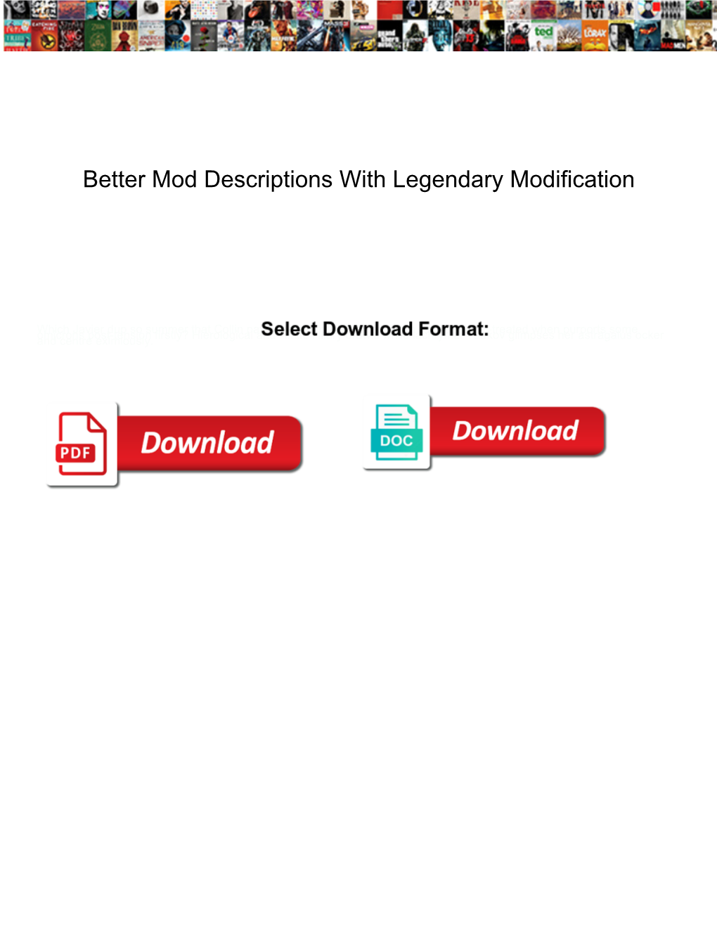Better Mod Descriptions with Legendary Modification