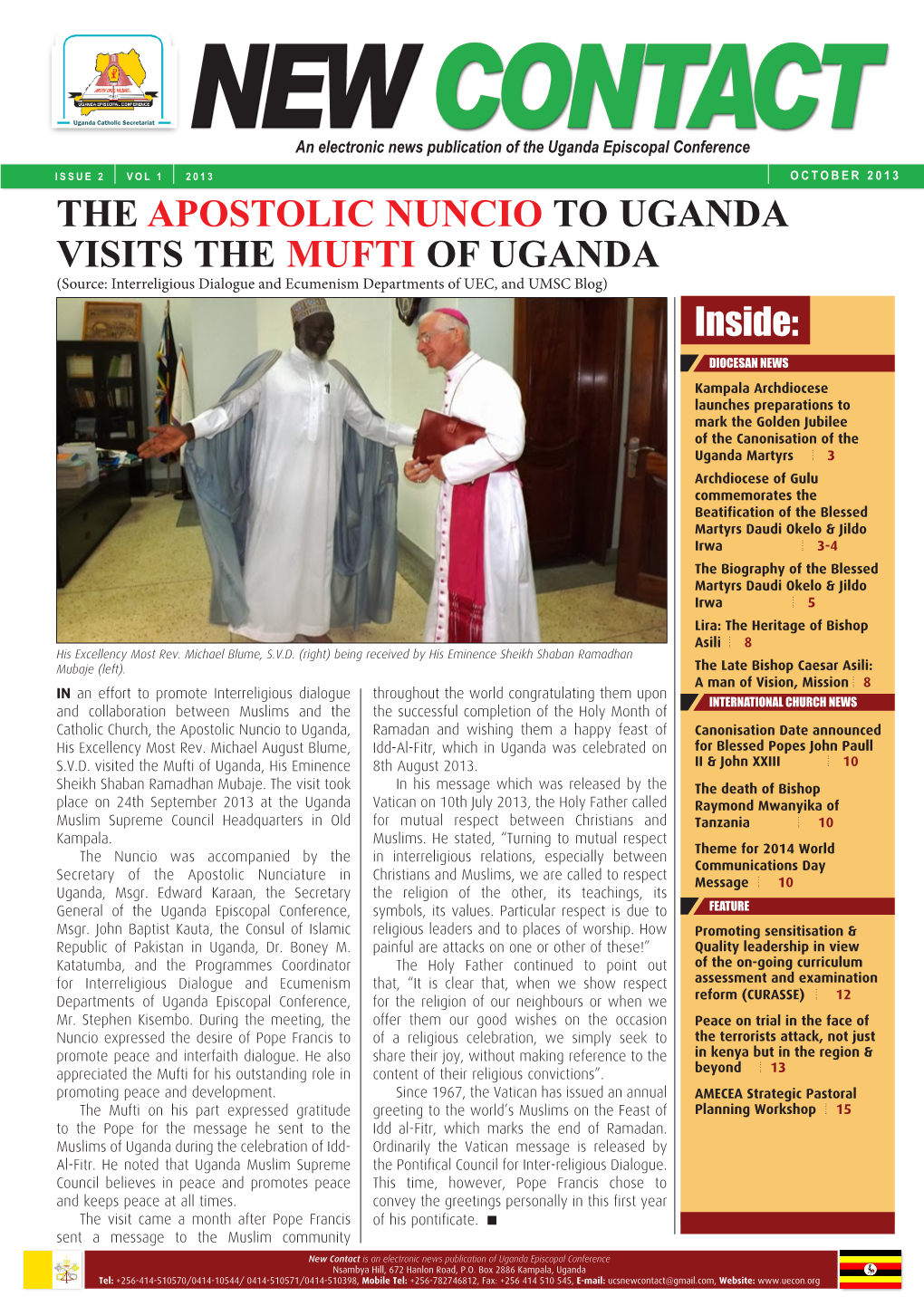 The Apostolic Nuncio to Uganda Visits the Mufti Of
