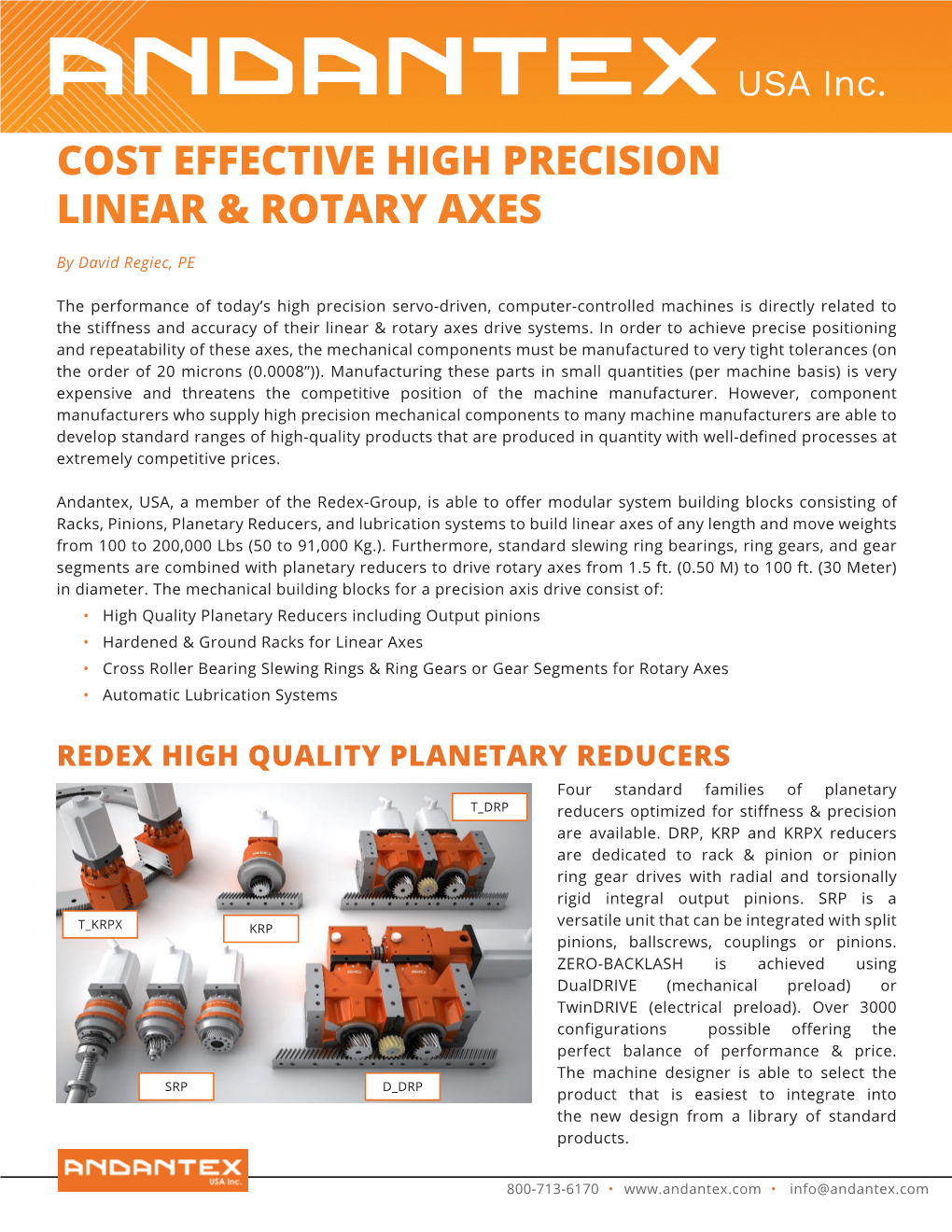 Cost Effective High Precision Linear & Rotary Axes