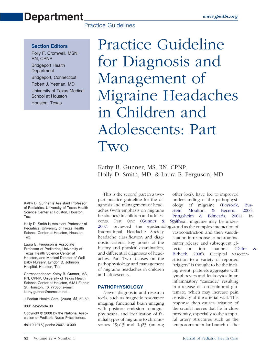 Practice Guideline for Diagnosis and Management of Migraine