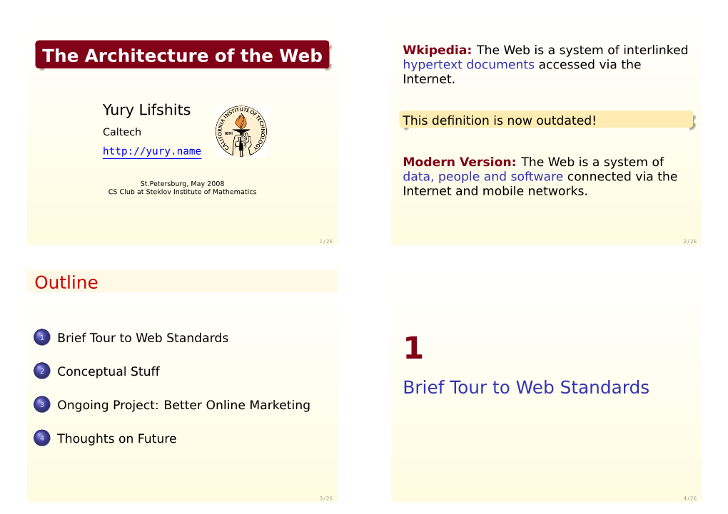 The Architecture of the Web Hypertext Documents Accessed Via the Internet