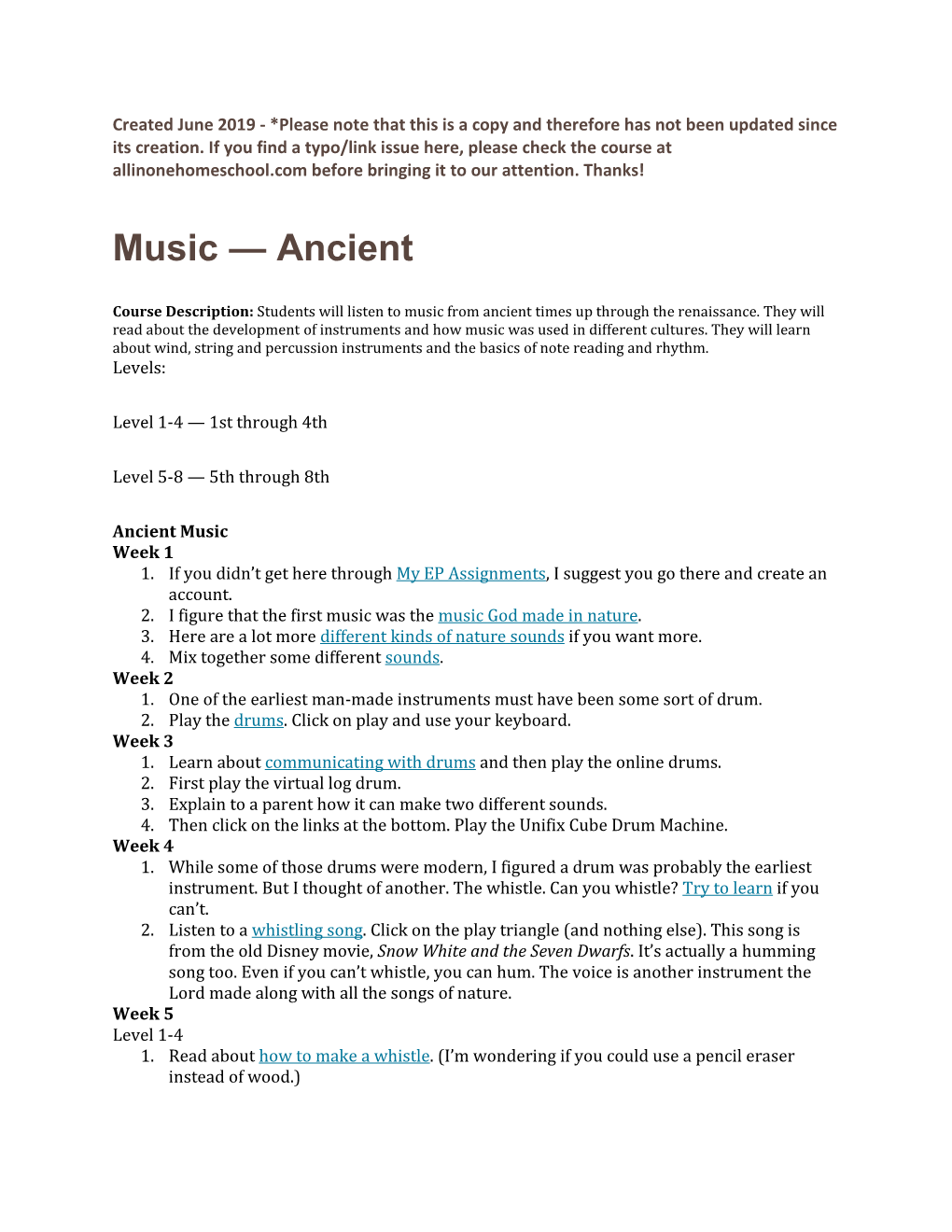 Music — Ancient
